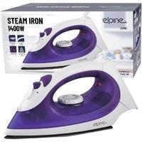 BARGAINS-GALORE 1400w Steam Iron With Spray Function Thermos Controlled Heat Settings in Purple