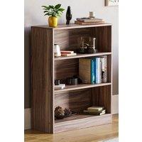 Home Discount Vida Designs Cambridge 3 Tier Low Bookcase Storage Space-saving in Walnut