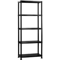 Marco Paul Plastic Black 5 Tier Shelf Shelving Unit Garage Shelving Unit