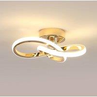 COMELY LED Ceiling Light, 22W Modern Curved Design Ceiling Lights, Gold in Metallic Gold