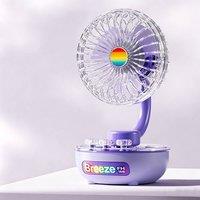 Obasyhig Rechargeable portable desktop fan in Purple