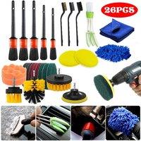 Nordara 26Pcs Car Detailing Brush Set Soft Interior Wheel Cleaning Kit in Black