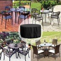 Nordara 230*110CM Large Round Furniture Cover Waterproof Patio Table Chair in Black