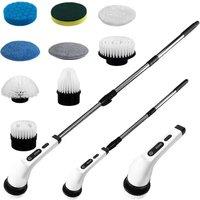 Nordara Cordless Electric Spin Scrubber Power Brush 9 Heads Tub in White