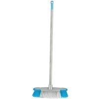 Nordara Soft Long Handle Indoor Broom Floor Sweeping Brush Kitchen Cleaner in Blue