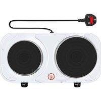 SPETLEK Portable Double Hot Plate 2000W Table Top Electric Cooker in White