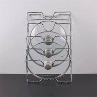 SPETLEK Wall Mounted Pot Lid Holder Storage Rack for Pan Cover in Metallic Silver