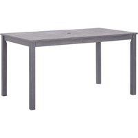 Berkfield Home Garden Table Grey Wash 140x80x74 cm Solid Acacia Wood | Size: 140 x 80 x 74 cm