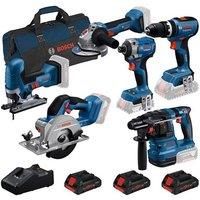 Bosch 6 Piece Combo Kit 18V Professional with 3 x ProCORE 4.0Ah Batteries in Blue
