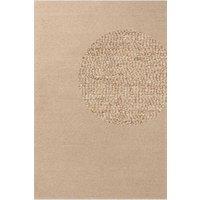THE RUGS Puristic Fine Boucle Wool Rug Knots Textured Living Room Rug in Beige | Size: 160 cm x 230 cm