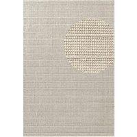 Ted Baker Camden Wool Parker Rug Handwoven Striped Living Room in Natural White | Size: 80 cm x 250 cm