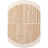 Ted Baker Bounds Flatweave Reversible Indoor Outdoor Round Rug Abstract in Beige | Size: 160 cm diameter