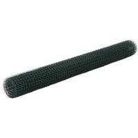 Berkfield Home Chicken Wire Fence Steel with PVC Coating 10x1.5 m Green
