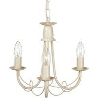 Netlighting Minster Chandelier 3 Light Ivory Gold Finish E14 in White