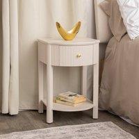 Melody Maison Reeded One Drawer Bedside Table - Willow Taupe Grey Range
