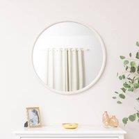 Melody Maison Large White Washed Wooden Round Wall Mirror - 80cm X 80cm | Size: 80 cm X 80 cm