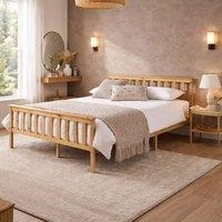Aspire Langley Wooden Slatted Bed Frame Grey or Natural | Size: Small Double
