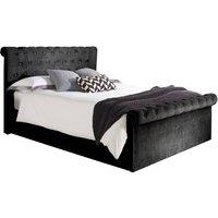 Aspire Mayfair Chesterfield Sleigh Ottoman Velvet Bed Frame in Black | Size: Super King