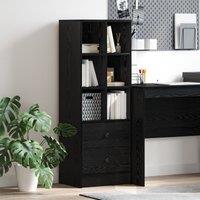 Berkfield Home Black Oak Shelving Unit Black oak Engineered wood Large