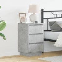 Berkfield Home Bedside Cabinet with LED Concrete Grey 39x34.5x65 cm Engineered Wood