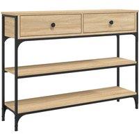 Berkfield Home Console Table Sonoma Oak 100x25x75 cm Engineered Wood in Light Oak | Size: 100 x 25 x 75 cm