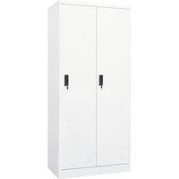 Berkfield Home Wardrobe White 80x50x180 cm Steel | Size: 80 x 50 x 180 cm