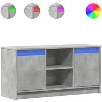 Berkfield Home TV Cabinet with LED Concrete Grey 100x34x50 cm Engineered Wood | Size: 100 x 34 x 50 cm