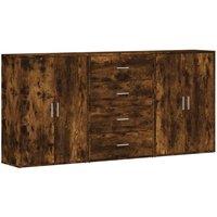 Berkfield Home Sideboards 3 pcs Smoked Oak 60x31x84 cm Engineered Wood in Brown | Size: 60 x 31 x 84 cm
