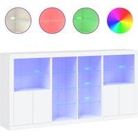 Berkfield Home Sideboard with LED Lights White 202x37x100 cm | Size: 202 x 37 x 100 cm