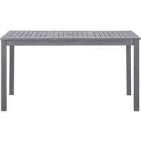 Berkfield Home Garden Table Grey Wash 140x80x74 cm Solid Acacia Wood | Size: 140 x 80 x 74 cm