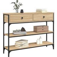 Berkfield Home Decorative Console Table Sonoma Oak 100x25x75 cm Engineered Wood in Light Oak | Size: 100 x 25 x 75 cm