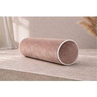 HOB Furniture Bolster Cushion with White Piping in Dusty Pink