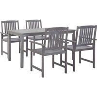 Berkfield Home 5 Piece Outdoor Dining Set Grey Solid Acacia Wood