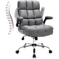 Costway Executive Office Chair Ergonomic Padded High Back Swivel Computer Desk Chairs in Grey