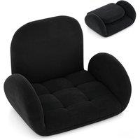 Costway Modern Gaming Floor Chair Folding Sofa Chair w/3-Position Backrest in Black