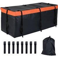 Costway Hitch Mount Cargo Carrier Bag 550L Soft Shell Car Tray Luggage Bag in Black
