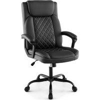 Costway Swivel Executive Office Chair Height Adjustable Manager Task Chair in Black