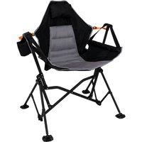 Costway Folding Swing Chair Hammock Camping Chair with Adjustable Back in Black