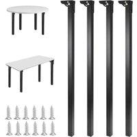 Nordara Folding Table Legs 4pcs 70cm Metal Furniture Legs in Black