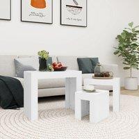 Berkfield Home Nesting Coffee Tables 3 pcs White Engineered Wood