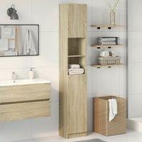 Berkfield Home Bathroom Cabinet Sonoma Oak 32x25.5x190 cm Engineered Wood in Brown