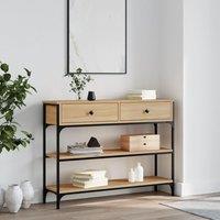 Berkfield Home Console Table Sonoma Oak 100x25x75 cm Engineered Wood in Brown | Size: 100 x 25 x 75 cm