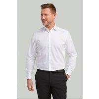 Double TWO Men's Tailored Fit White Non-Iron Pure Cotton Twill Shirt - Double Cuff | Size: 15.5 in