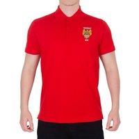 fan originals Men's Adults Manchester Crest Retro Polo Shirt in Light Red | Size: Medium