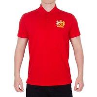 fan originals Men's Adults Manchester Crest Retro Polo Shirt in Red | Size: Large