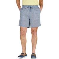 Pegasus Men's Linen Look Cotton Pull On Shorts - Lightweight, Elasticated Waist in Blue | Size: 42