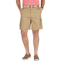 Chums Men's Cotton Cargo Shorts With Side Elastication in Camel | Size: 48R