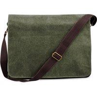 Quadra Men's Vintage Canvas Despatch Bag - 14 Litres in Green
