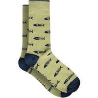 Weird Fish Men's Ronan Branded Bones Sock 3 Pack in Teal | Size: 7-11
