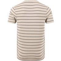 Weird Fish Men's Grayson Textured Stripe T-Shirt in Ecru | Size: 2XL